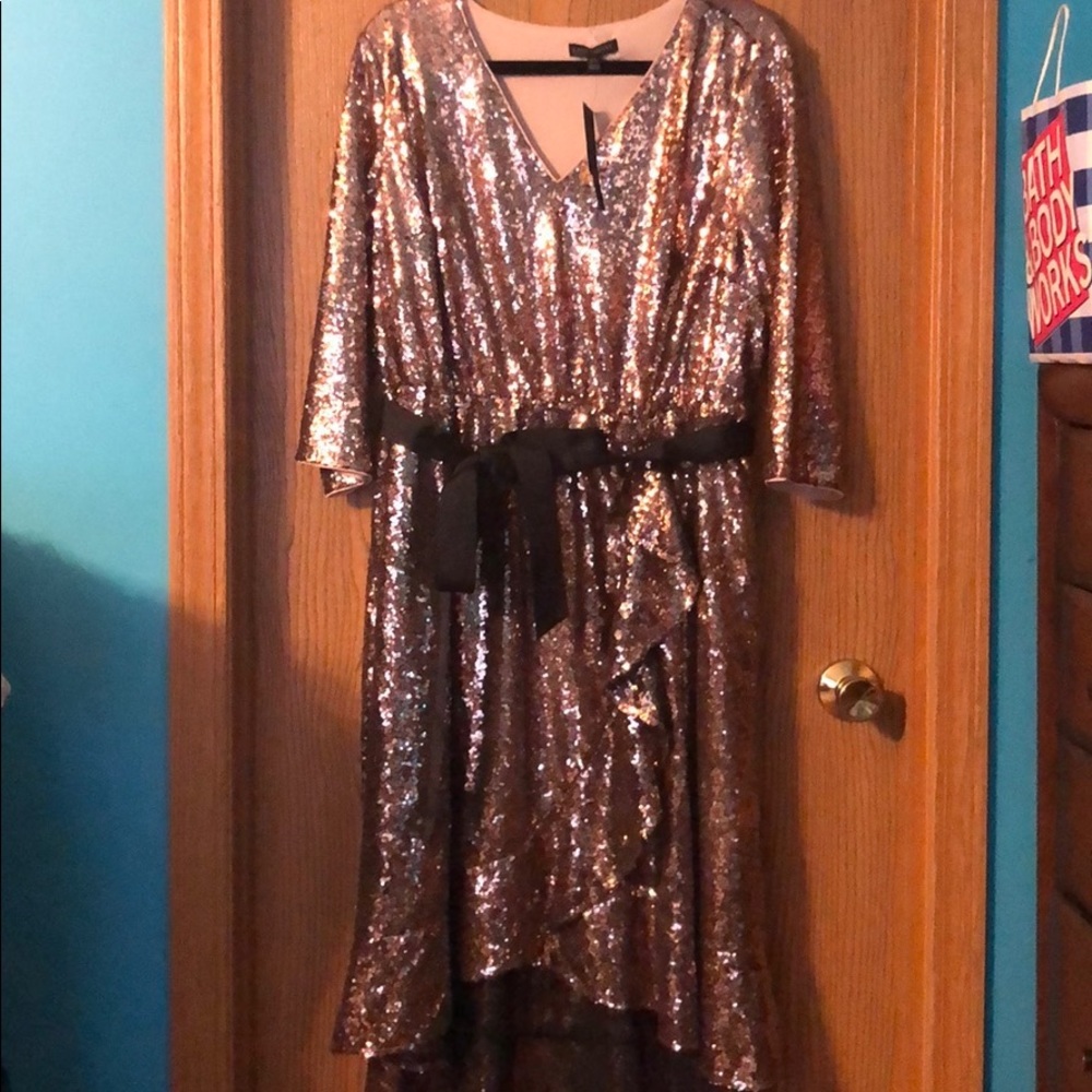 Lane Bryant Rose Gold Sequin Dress 18/20 NWT